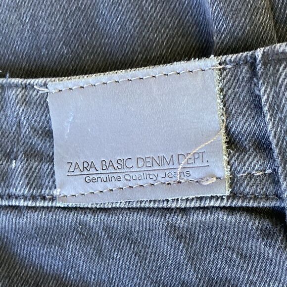 Zara Basic Z1975 Denim Women’s High Waisted Black High Rise Ripped Jeans Size 2 - Picture 11 of 13